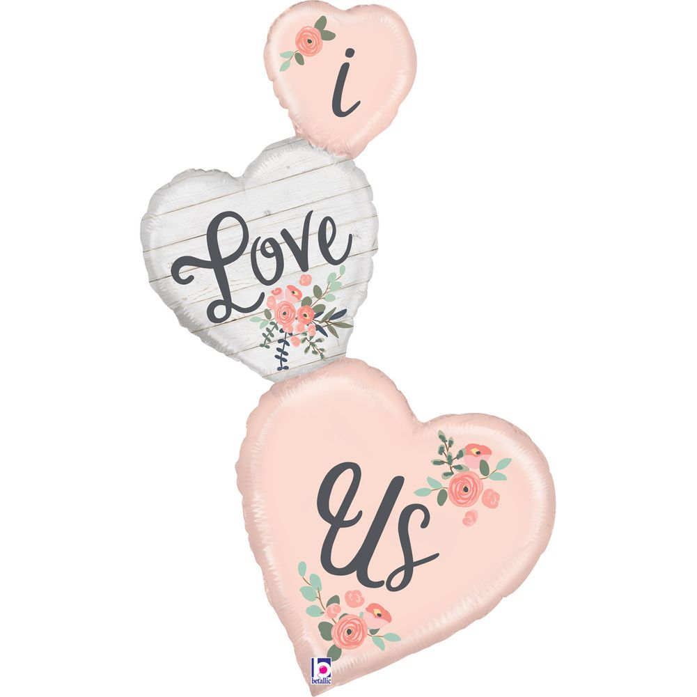 50" Rustic I Love Us Shape Foil Balloon (1ct)