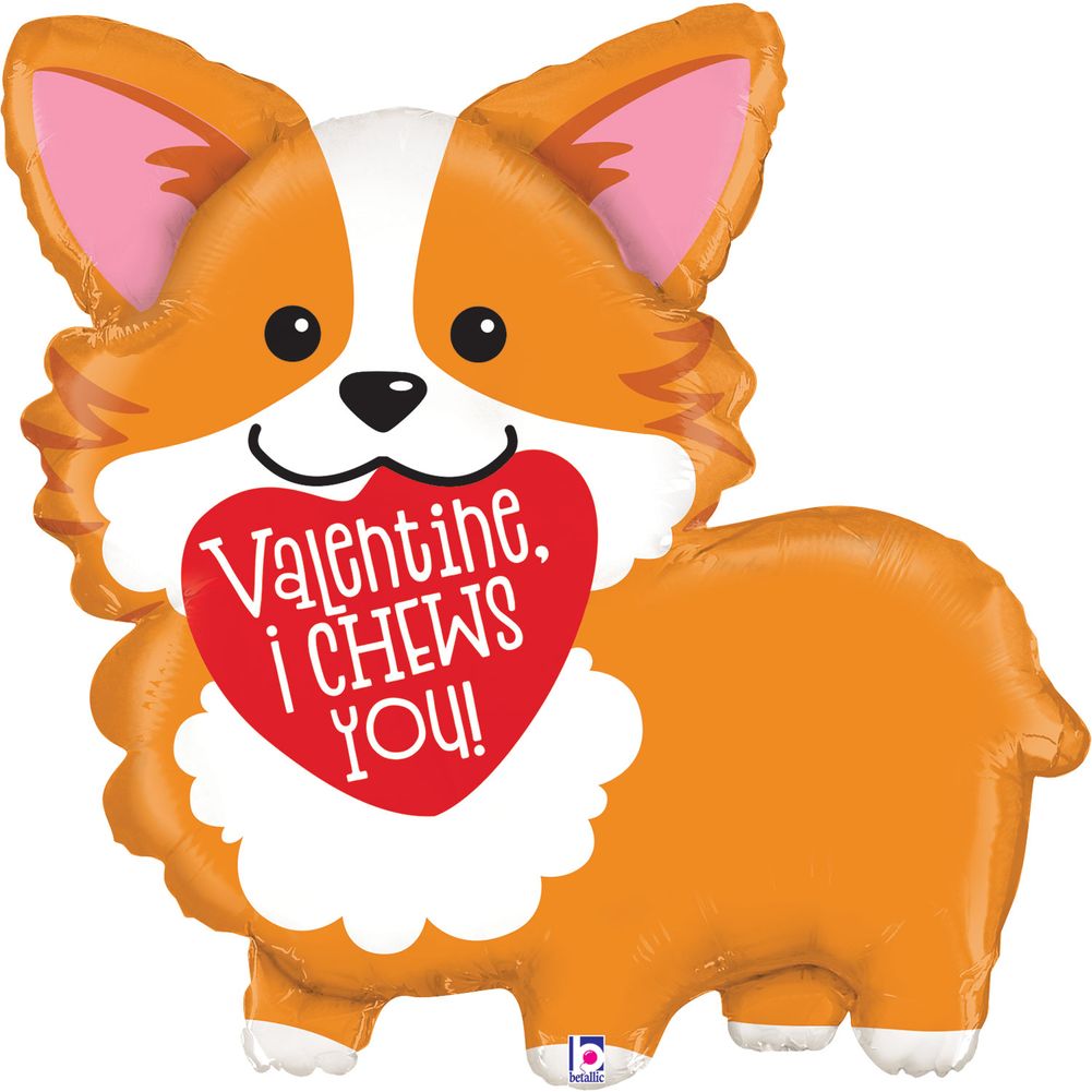 35" Valentine Corgi Shape Foil Balloon (1ct)