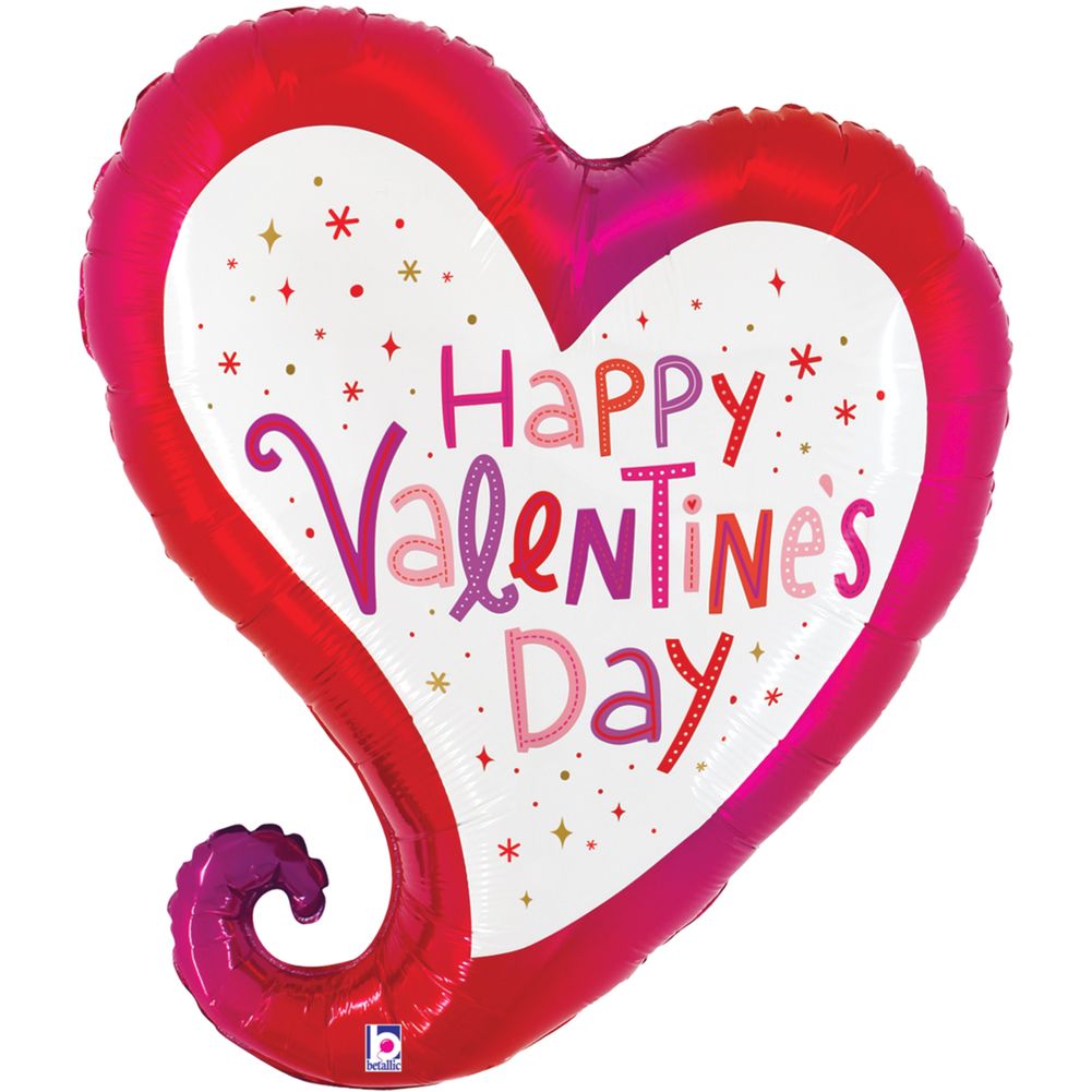 28" Valentine Sparkle Heart Foil Balloon (1ct)