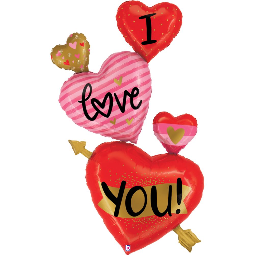65" Special Delivery I Love You Hearts Foil Balloon (1ct)