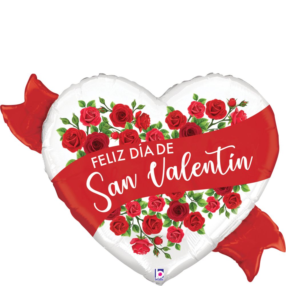29" Saten Rojo Rosas San Valentin Foil Balloon (1ct)