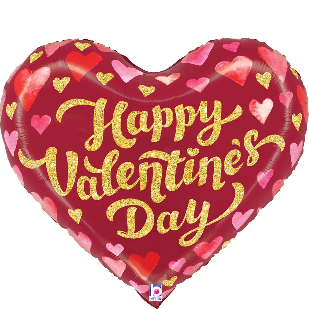 24" Valentine's Day Sparkles Heart Foil Balloon (1ct)