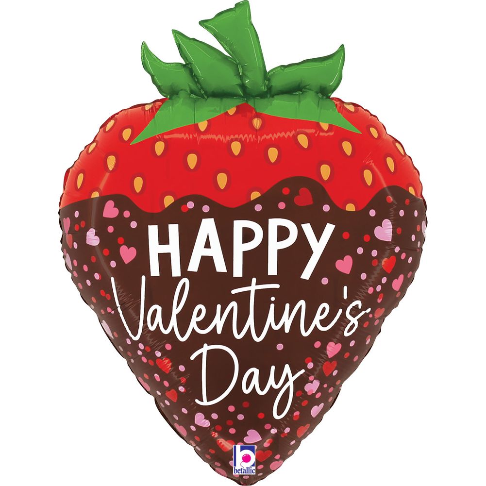 21" Valentine Chocolate Strawberry Foil Balloon (1ct)