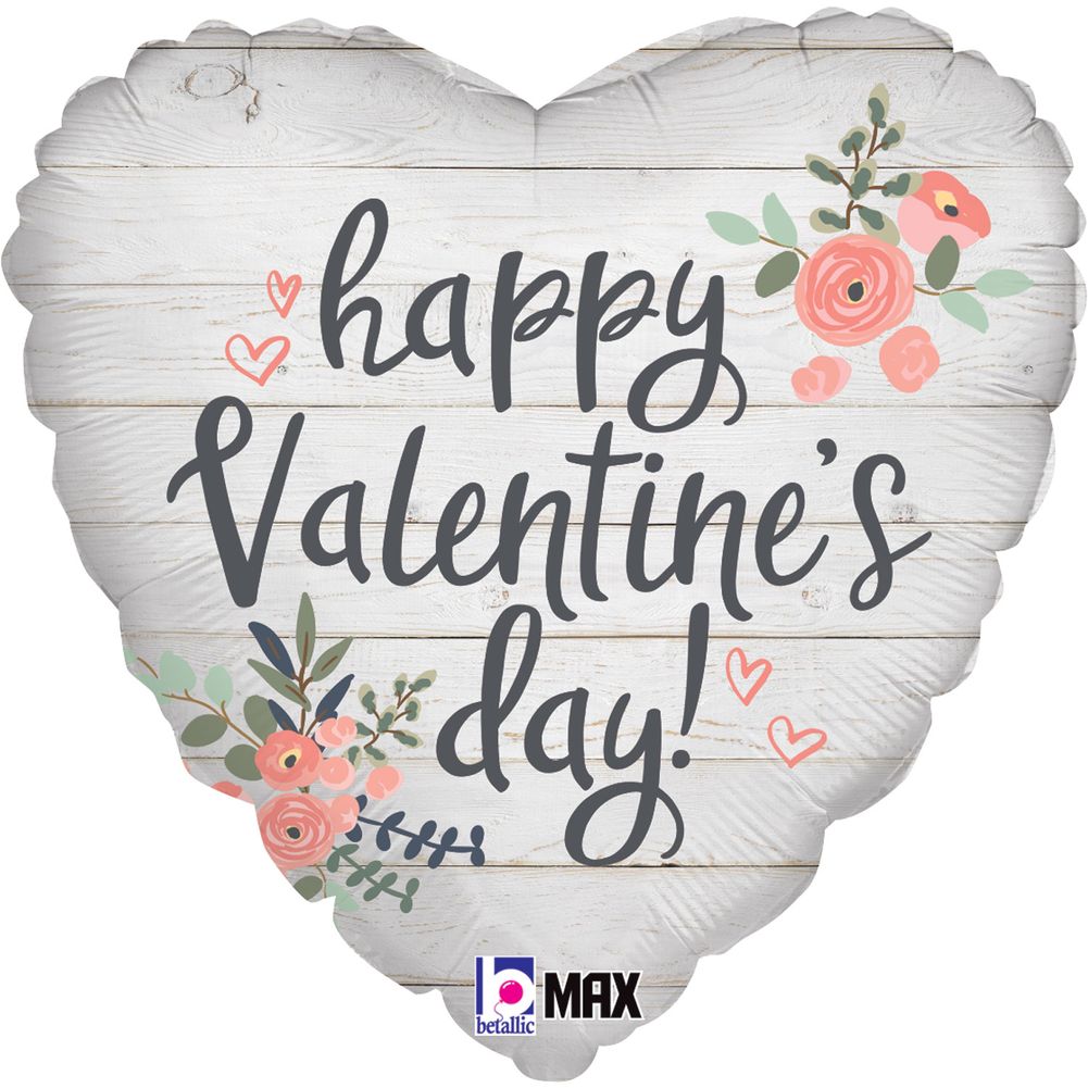 18" Rustic Valentine Max Float Heart Foil Balloon (1ct)
