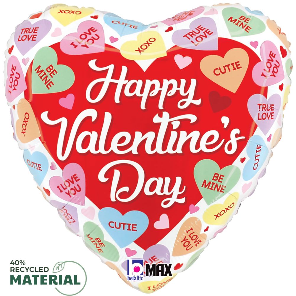 18" Conversation Heart Valentine Max Float Foil Balloon (1ct)