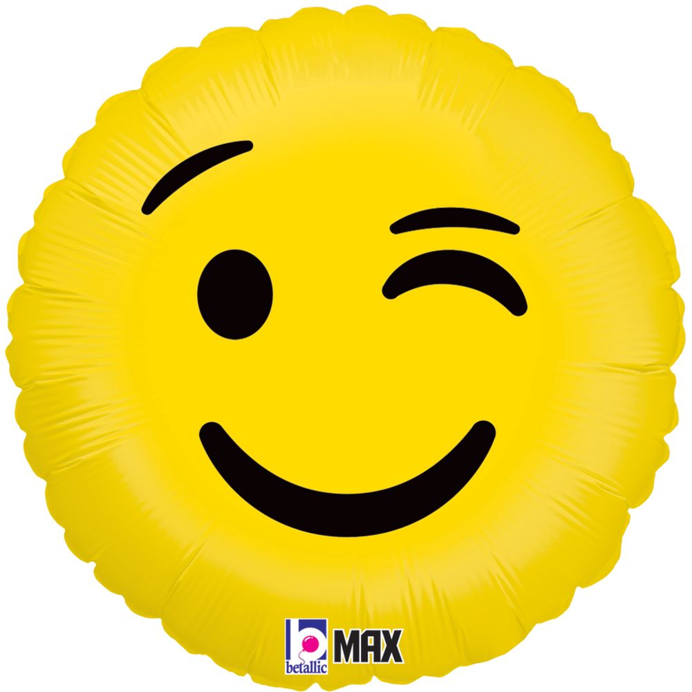 9" Emoji Wink Mini Foil Balloon (1ct)