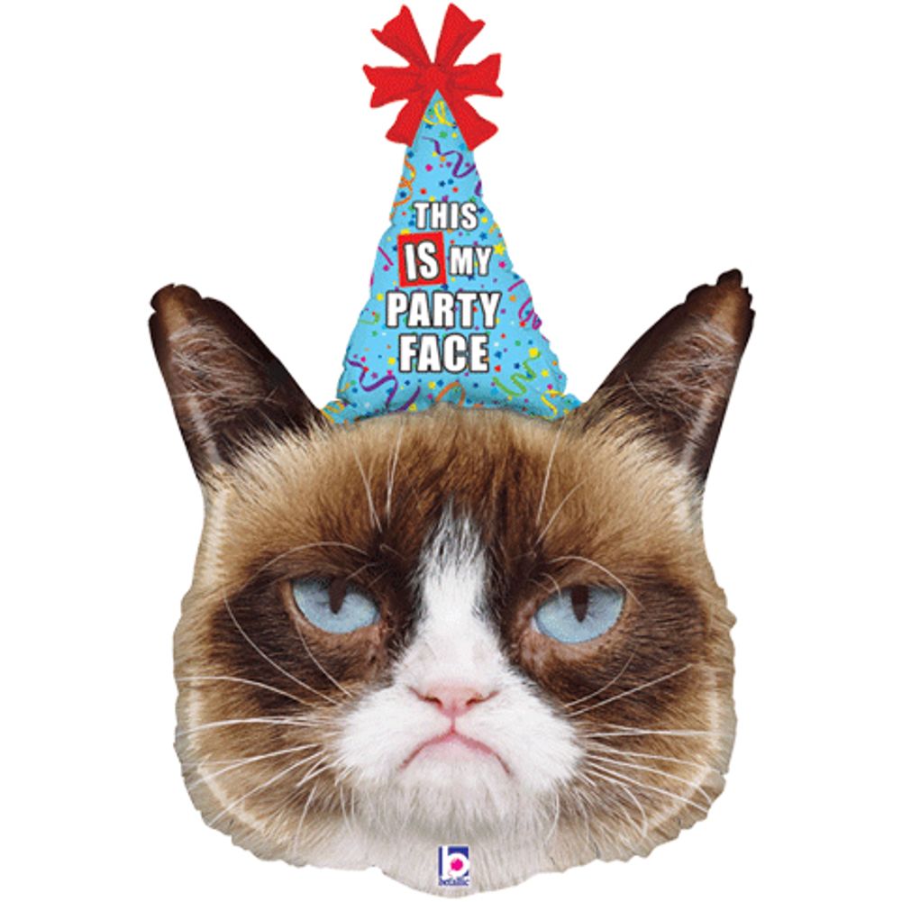 36" GRUMPY CAT PARTY FACE HELIUM SHAPE