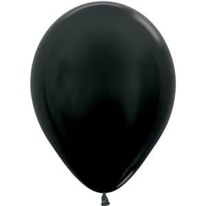 Sempertex 5" Metallic Black Latex Balloons (100ct)