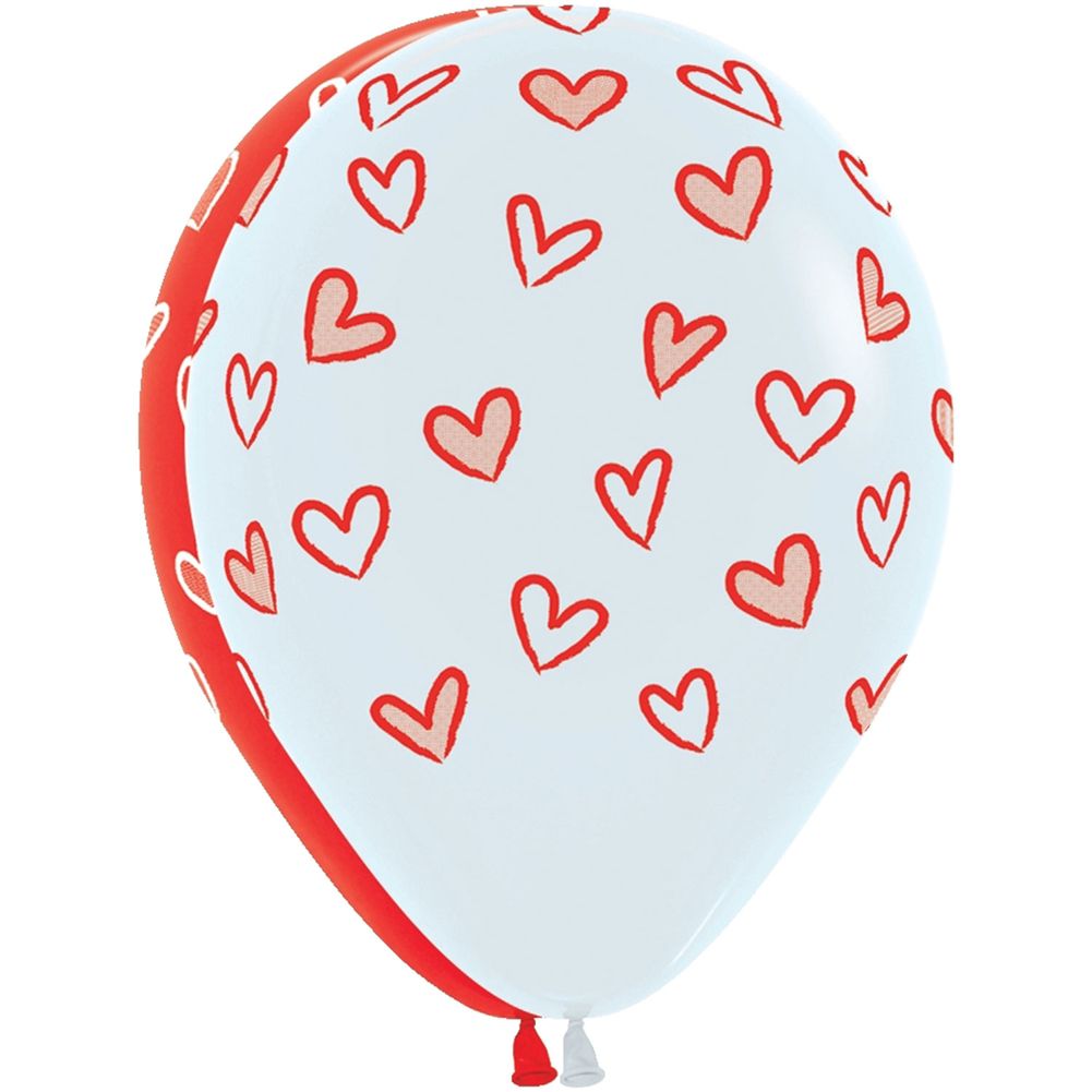 11" Forever Hearts Around Latex Balloons (50ct)