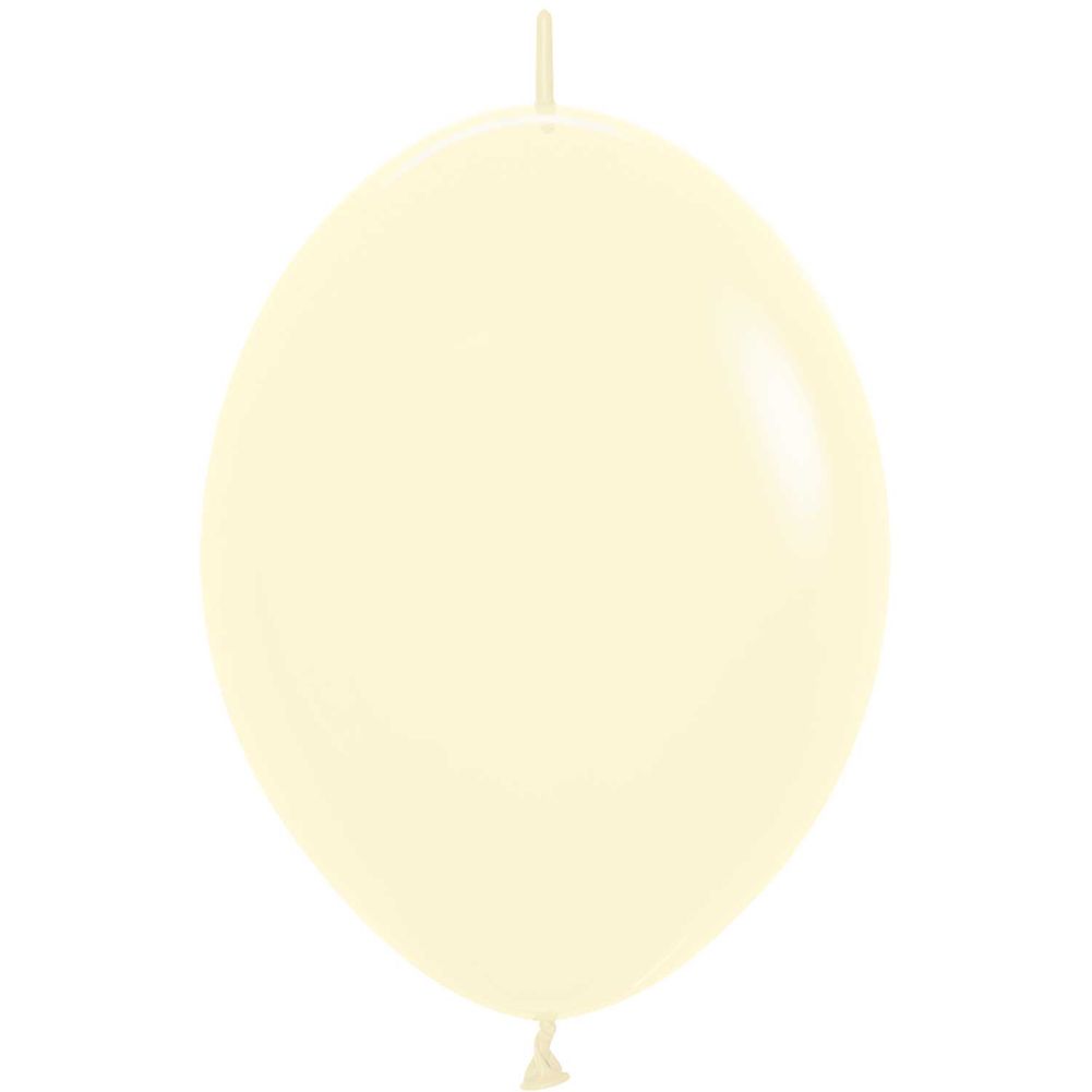 Sempertex 12" Pastel Matte Yellow Link-O-Loon Latex Balloons (50ct)