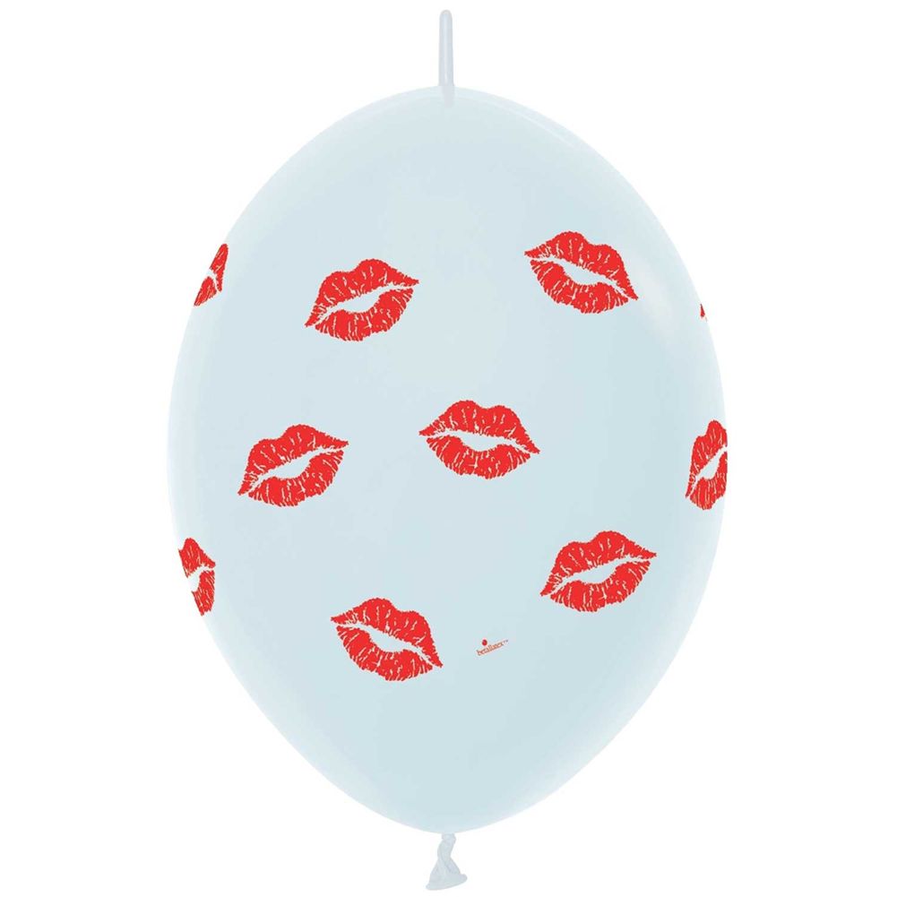 12" Kisses Link-O-Loon Latex Balloons (50ct)