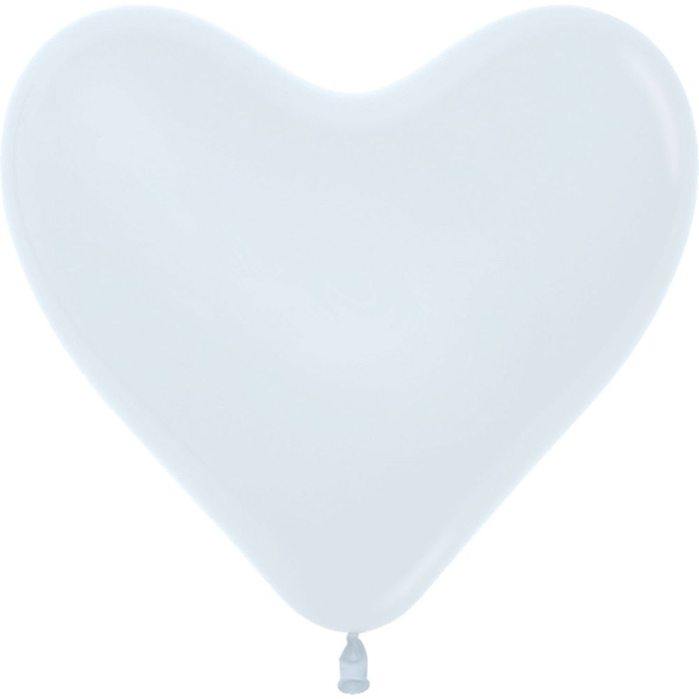 Sempertex 11" Fashion White Heart Latex Balloons (50ct)