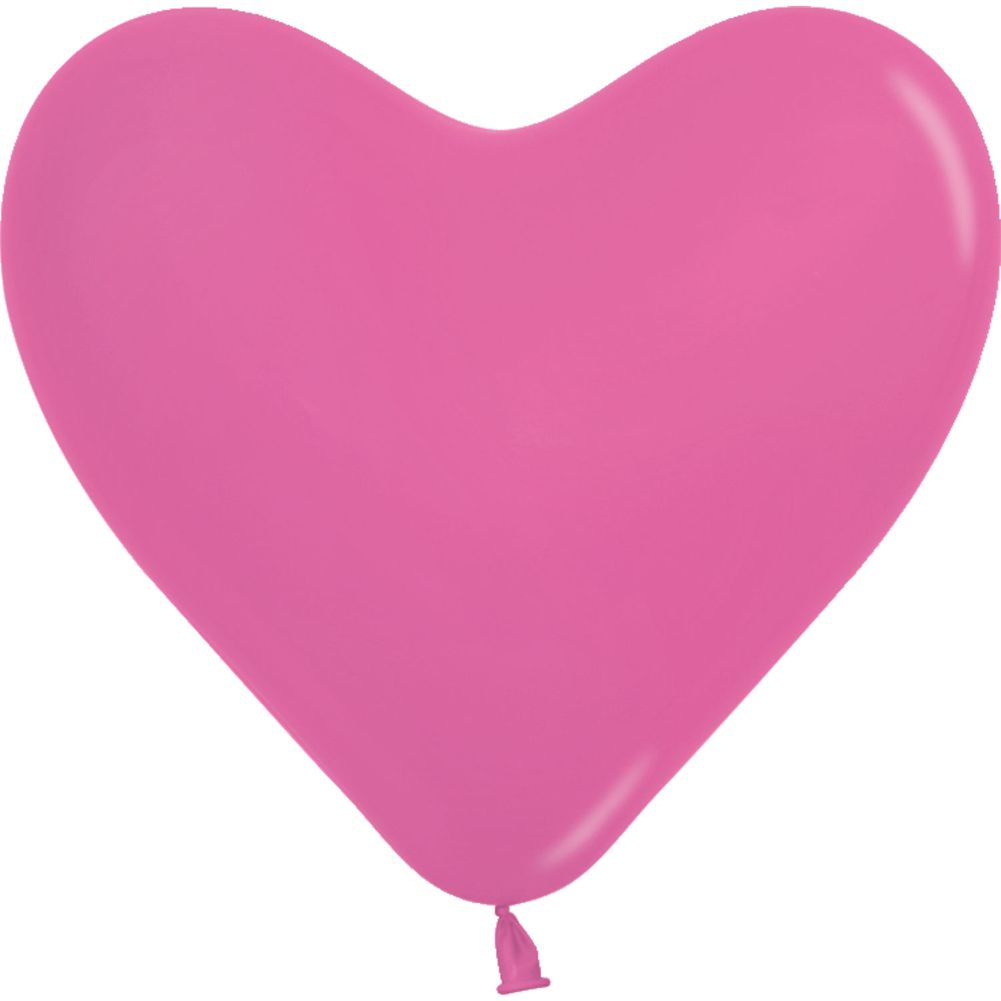 11" Deluxe Fuchsia Heart Latex Balloons (50ct)
