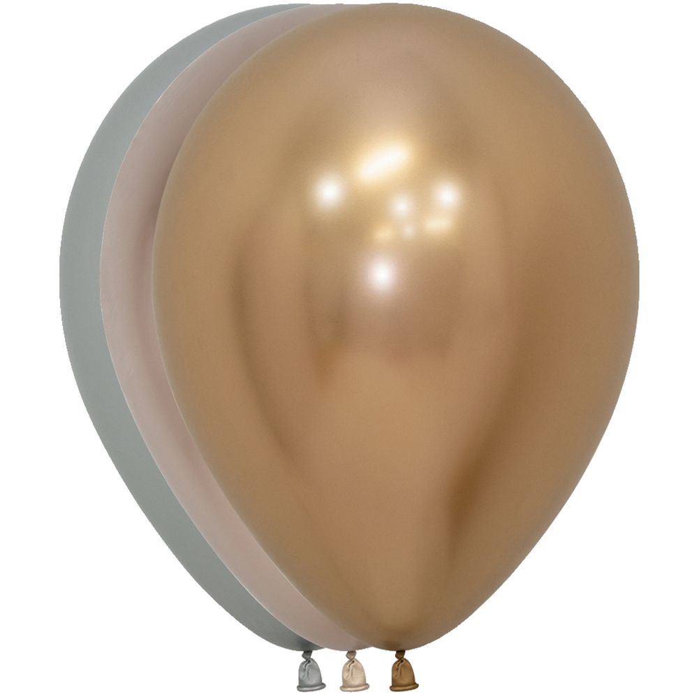 Sempertex 18" Reflex Golden Luxury Assortment Latex Balloons (15ct)
