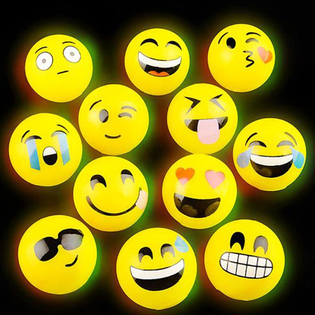 2" Flashing Emoticon Ball (12ct)