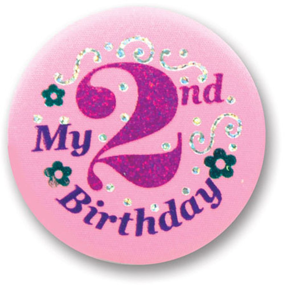 My 2nd Birthday Satin Button