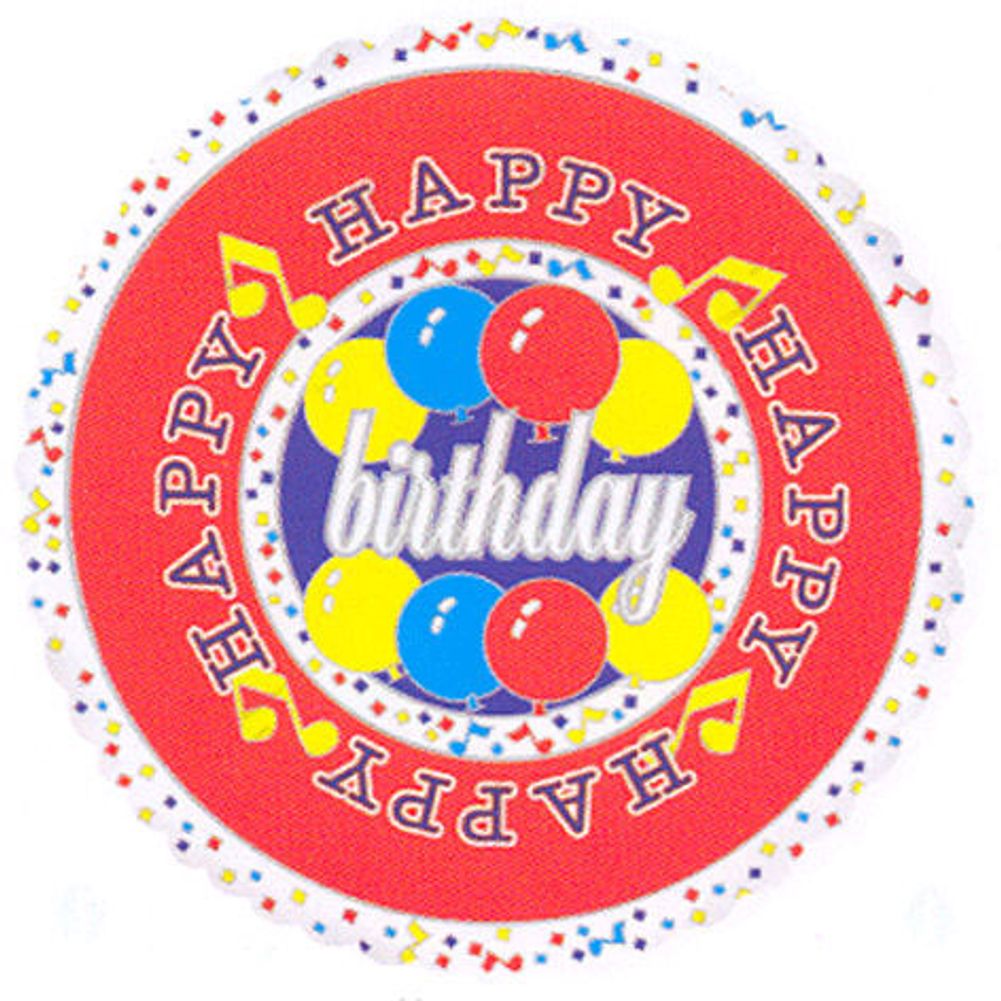 18" Birthday Balloons/music Notes