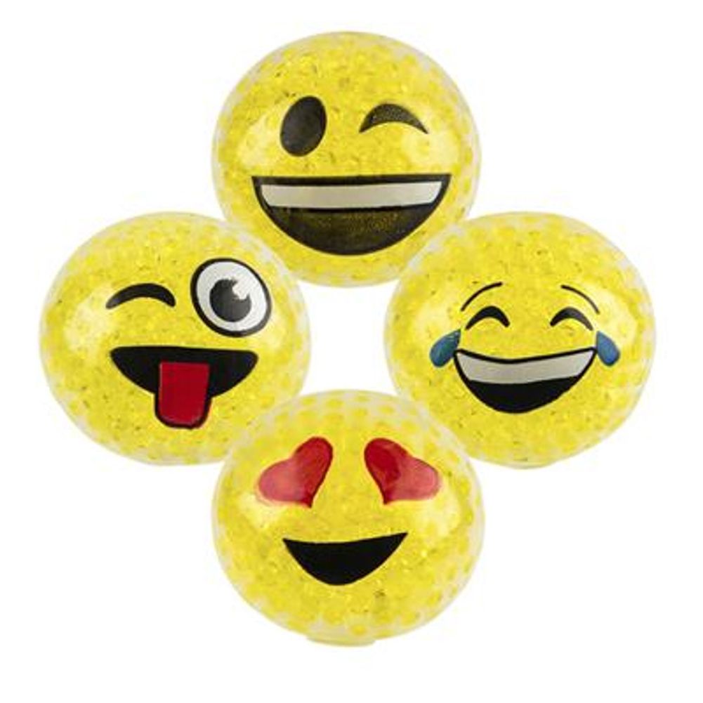 2.25" Squeezy Bead Emoticon Ball (12 ct)