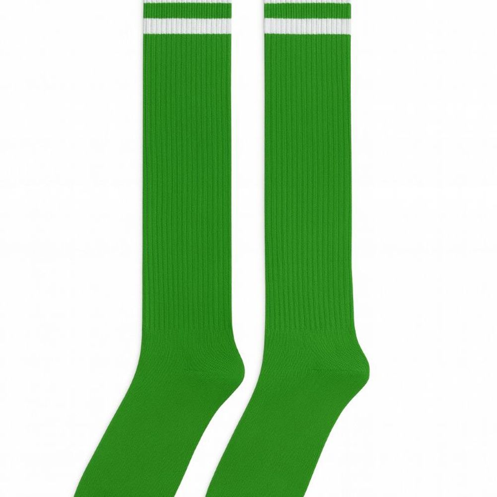Green Knee High Striped Socks