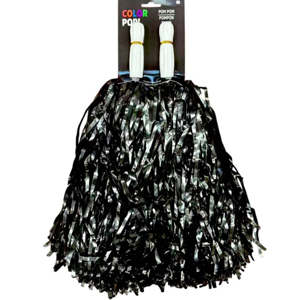 Black Pom-poms, 2ct