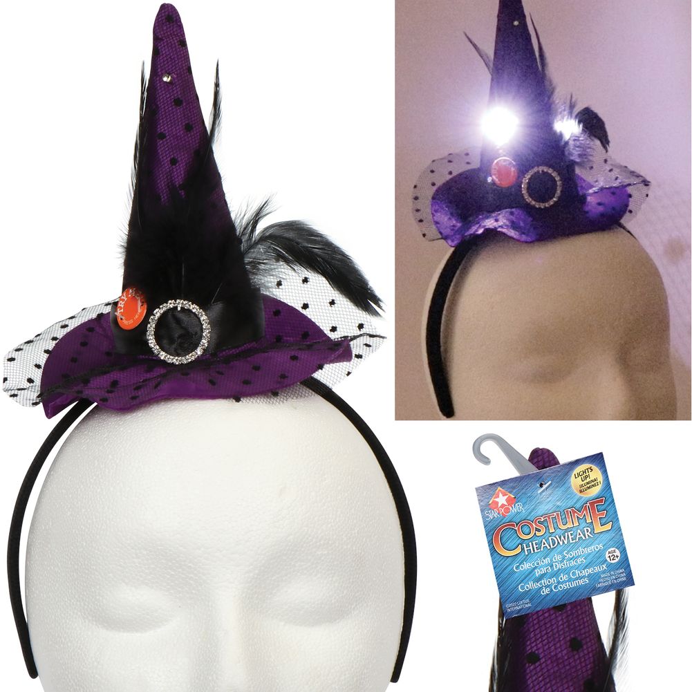 Mini Witch Light Up Purple Hat