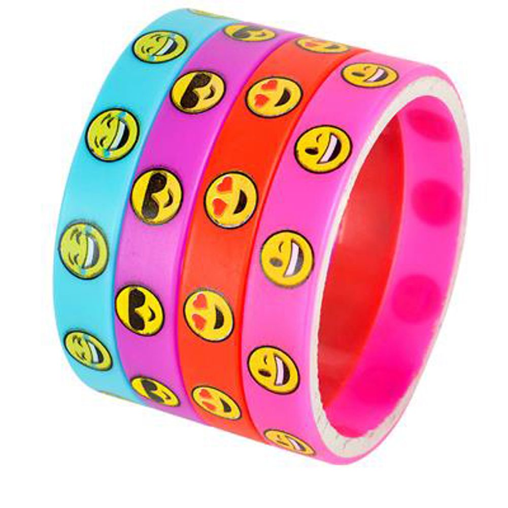 Rubber Emoticon Bracelets 7.75" (36 ct)