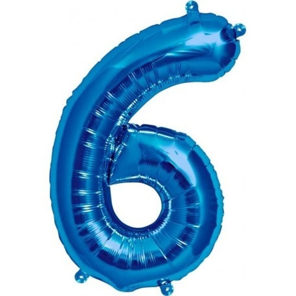 16" Number 6 - Blue