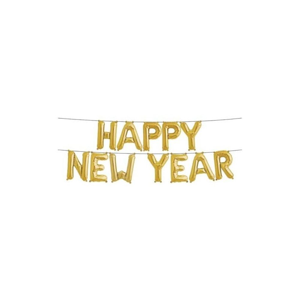 16" Air Filled Balloon Kit - Gold Happy New Year