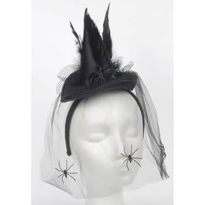 Mini Spider Veil Witch Hat Headband
