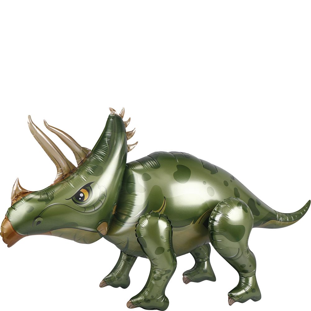Triceratops Dinosaur 4D Button Air Inflate Foil Balloon (1ct)