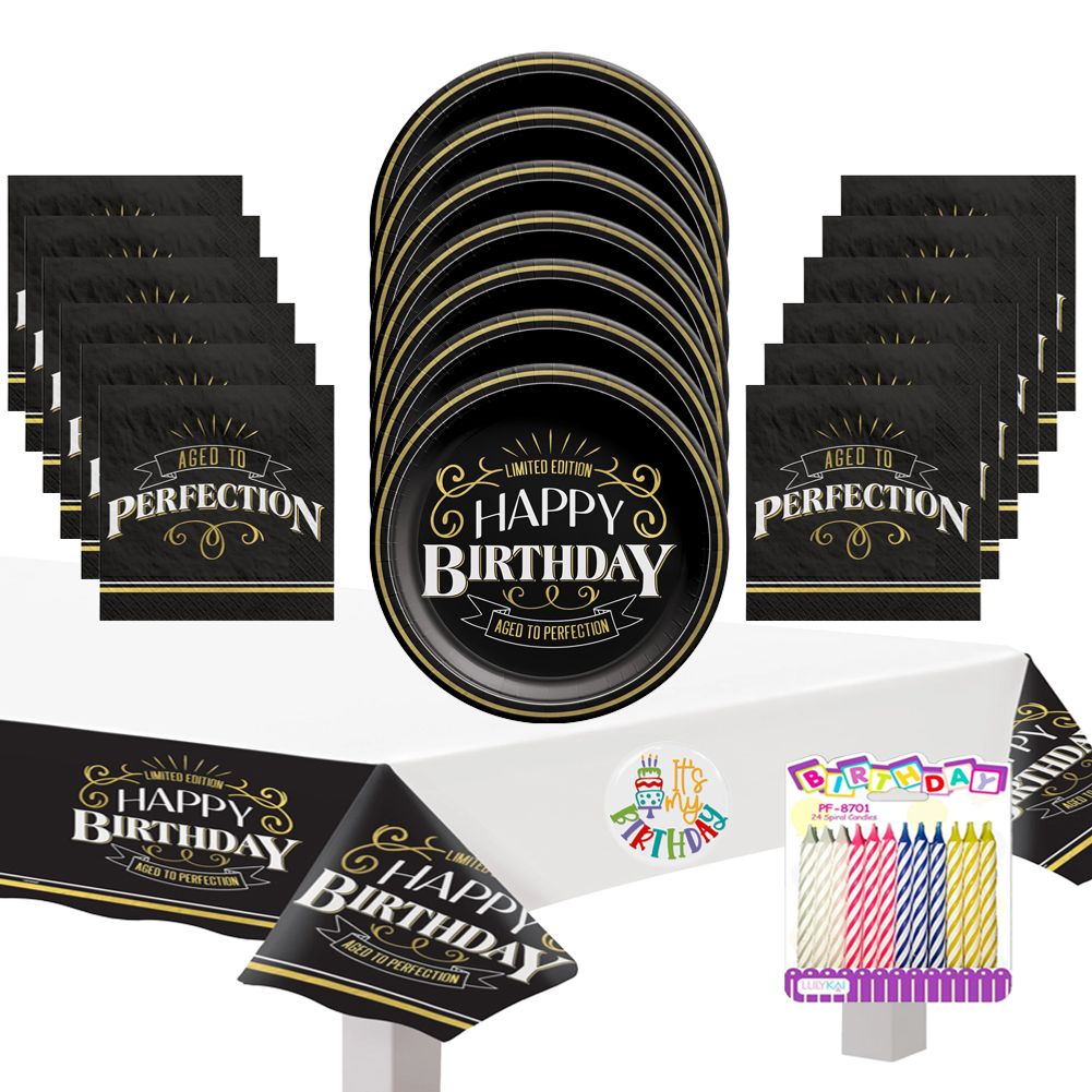 Better with Age Deluxe Tableware Party Kit for Pizza (16 Guests)