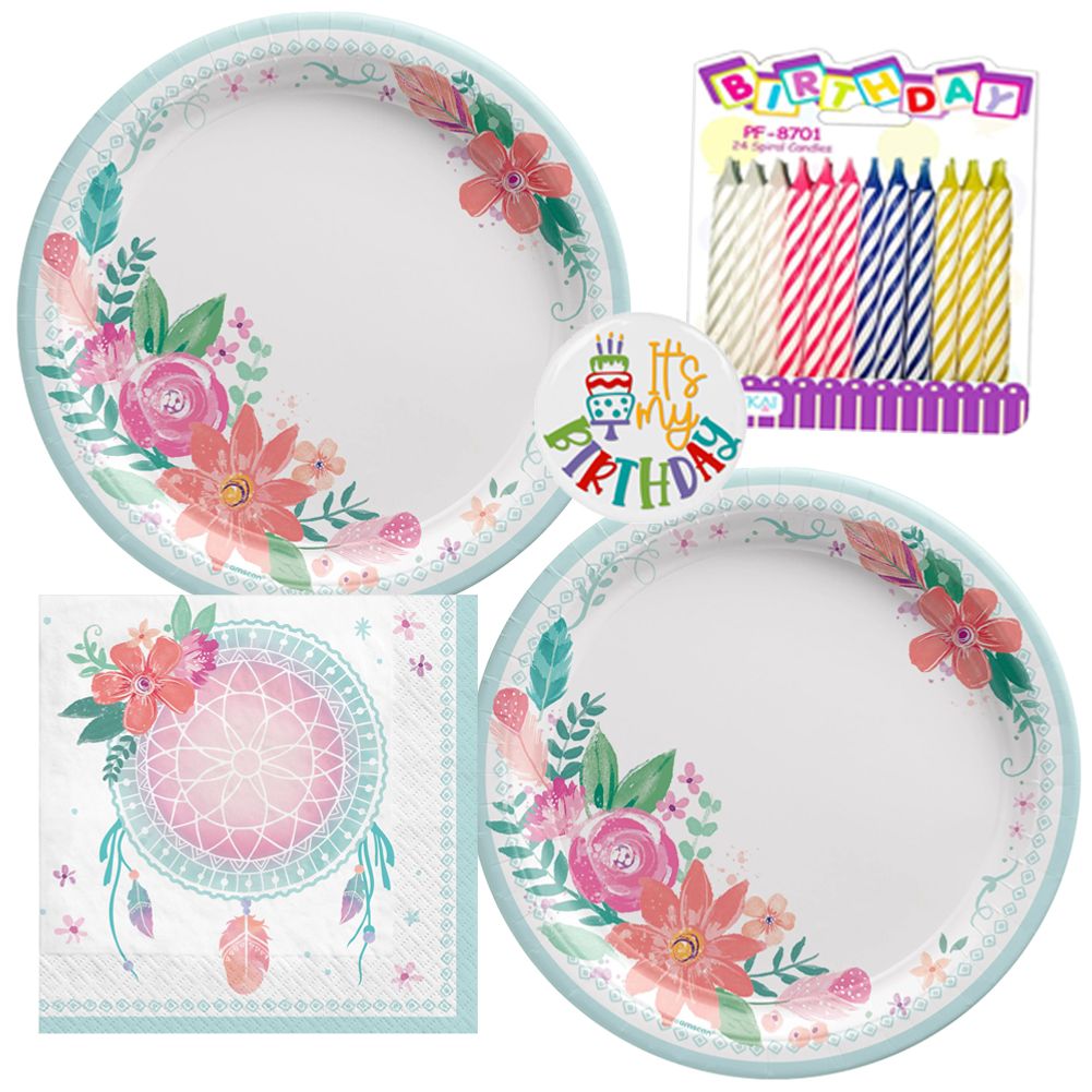 Free Spirit Tableware Party Kit for Cake (16 Guests)
