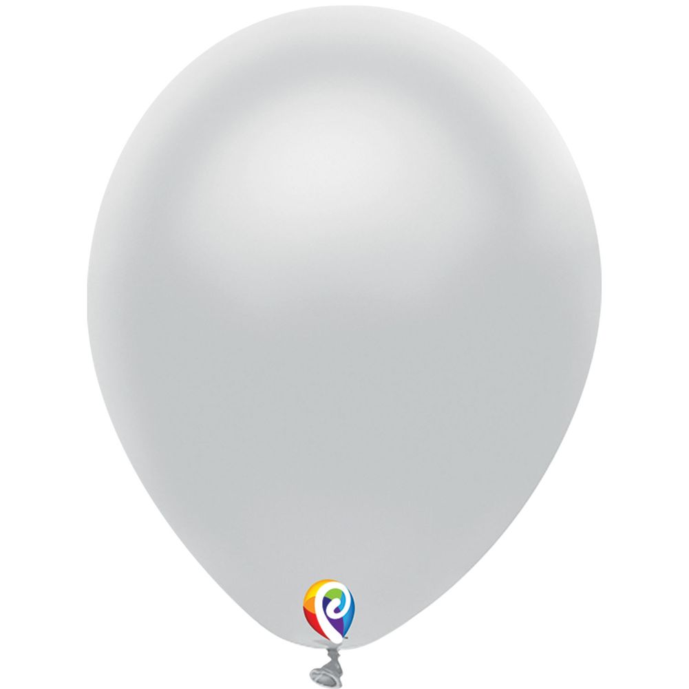 Funsational 12" Metallic Silver Latex Balloons, 15ct