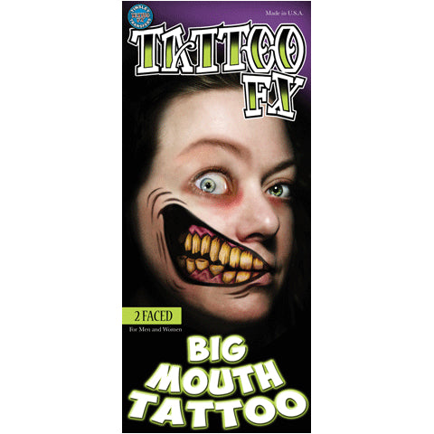 2 Faced Big Mouth Tattoo