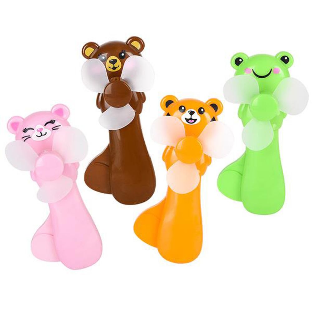 5.5" Animal Hand Crank Fan` (12ct)