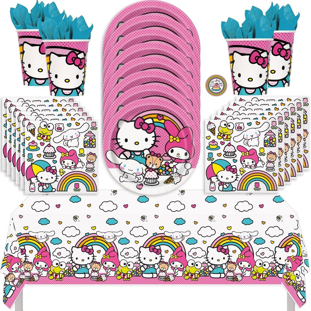 Hello Kitty Kit with Plates, Cups, Napkins, & Tablecover
