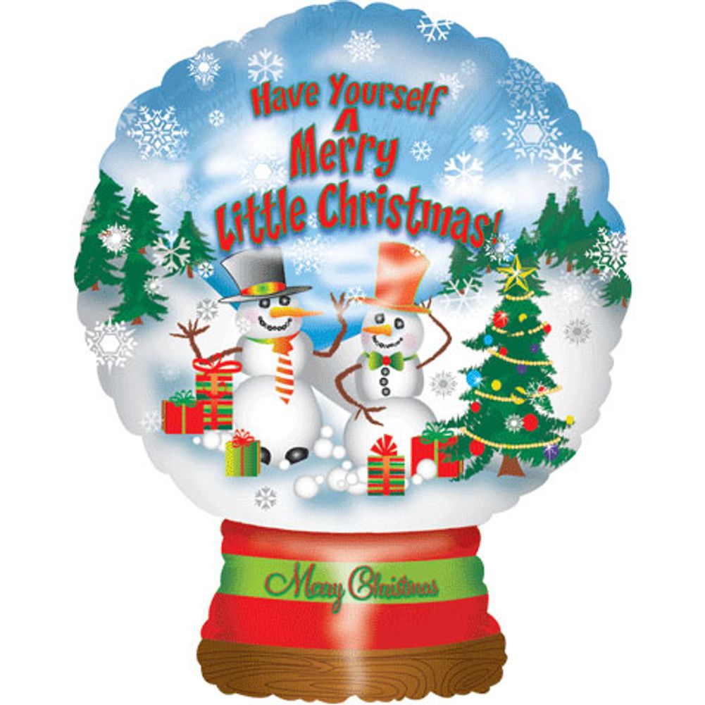 Merry Little Christmas Snow Globe Shape