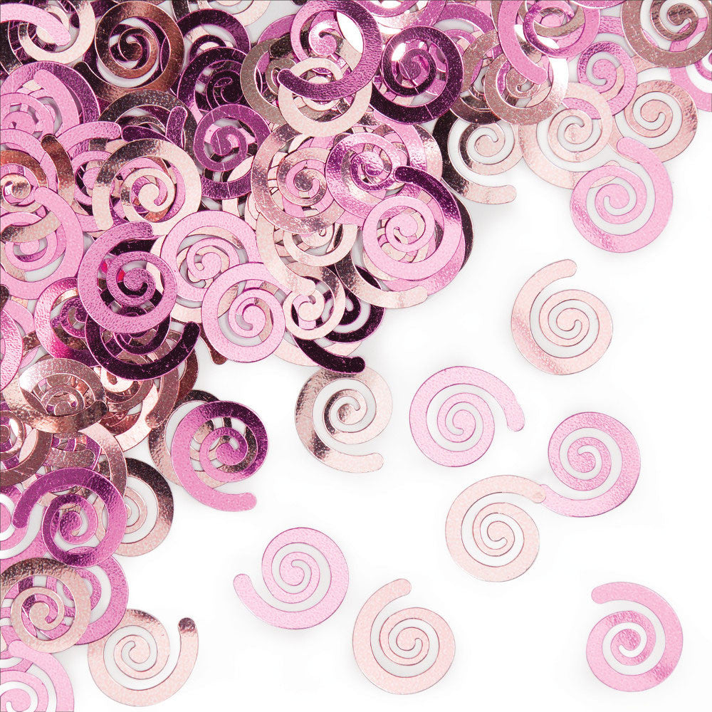 Classic Pink Swirls Foil Confetti