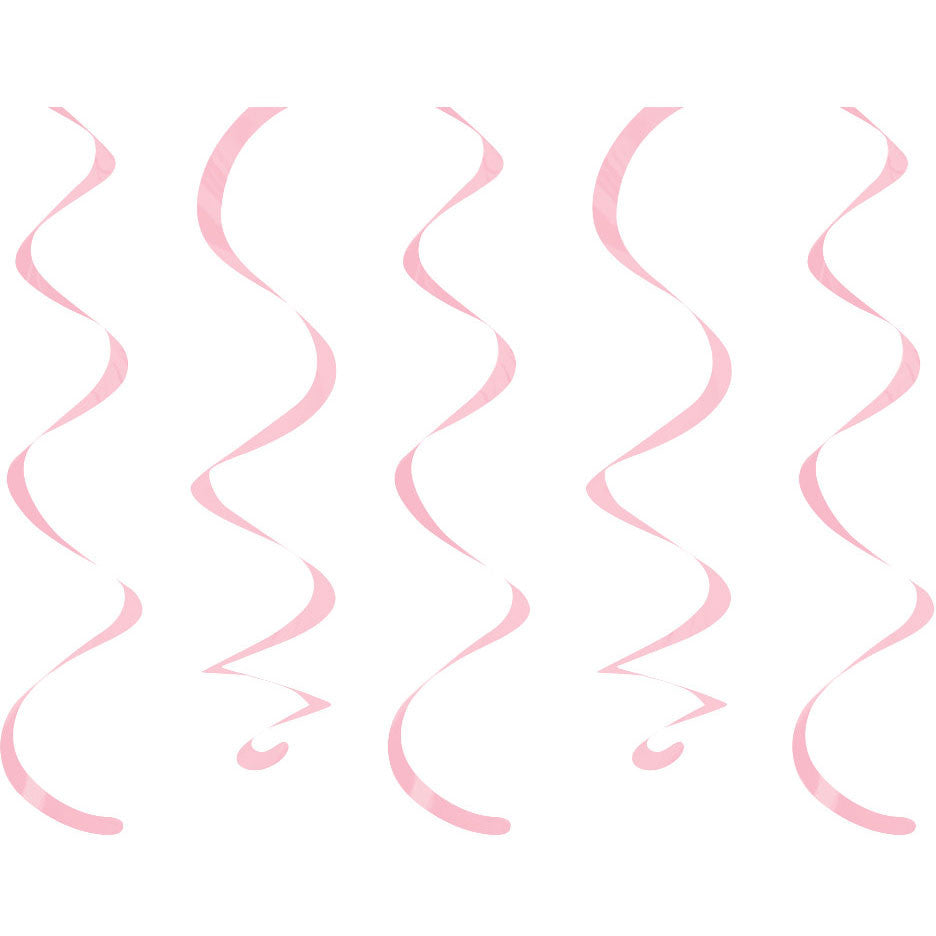 Classic Pink 18" Hanging Swirls (10ct)