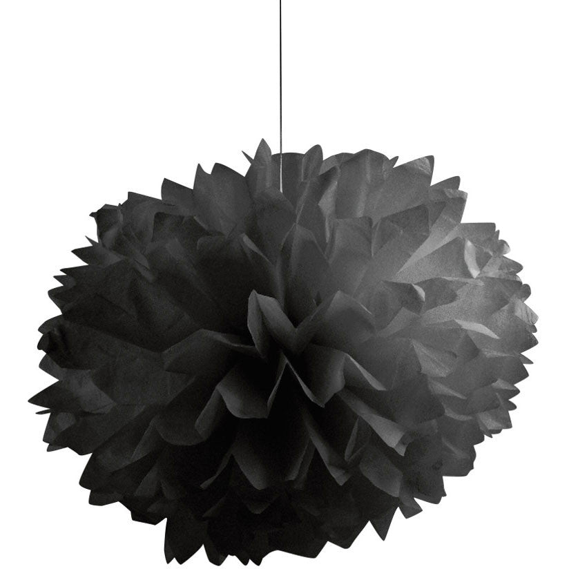 Black Fluffy Tissue Balls (3ct)