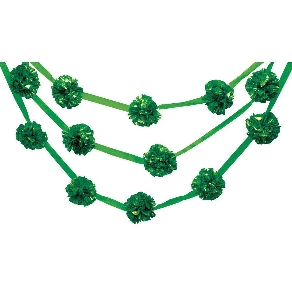 13.5' Glitz Green Pom Pom Garland