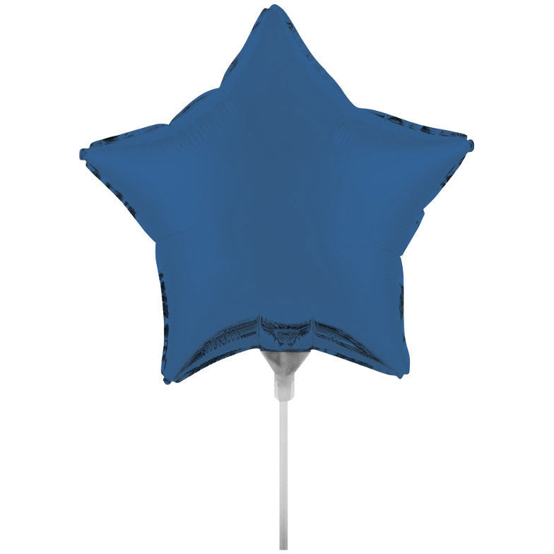 True Blue 18" Air Filled Foil Star Balloon with Stick