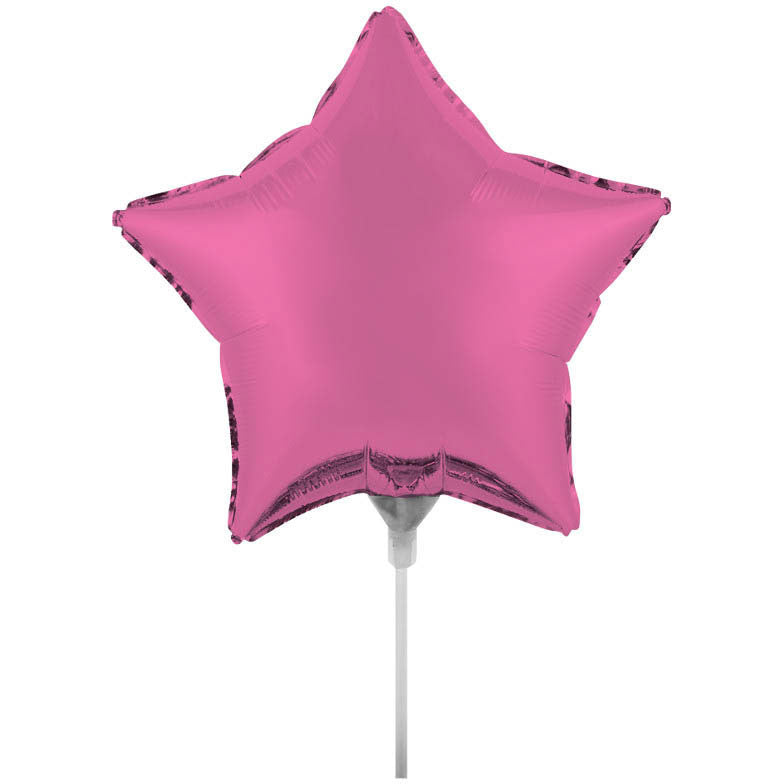 Candy Pink 18" Air Filled Foil Star Balloon with Stick