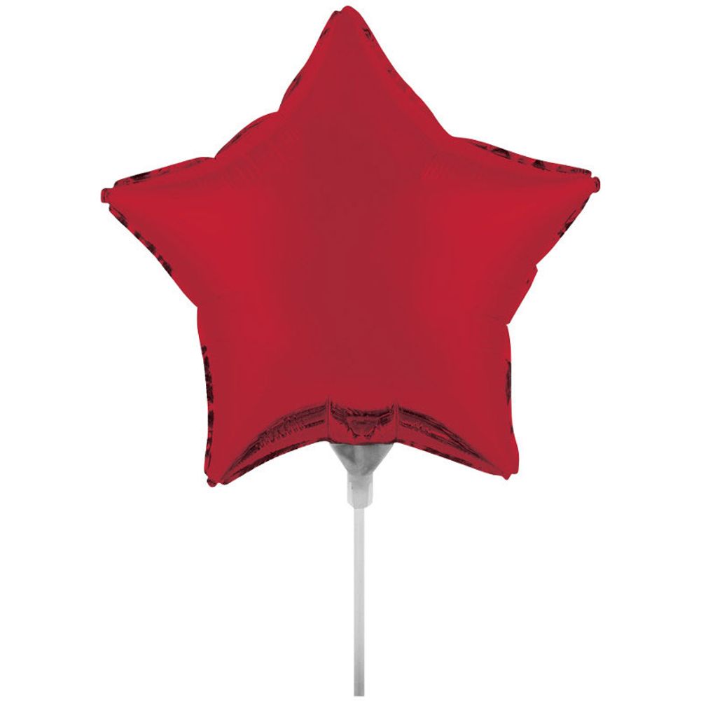 Classic Red 18" Air Filled Foil Star Balloon with Stick