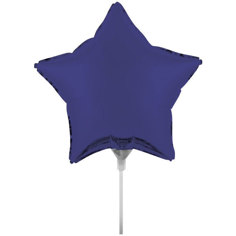 Purple 18" Air Filled Foil Star Balloon with Stick