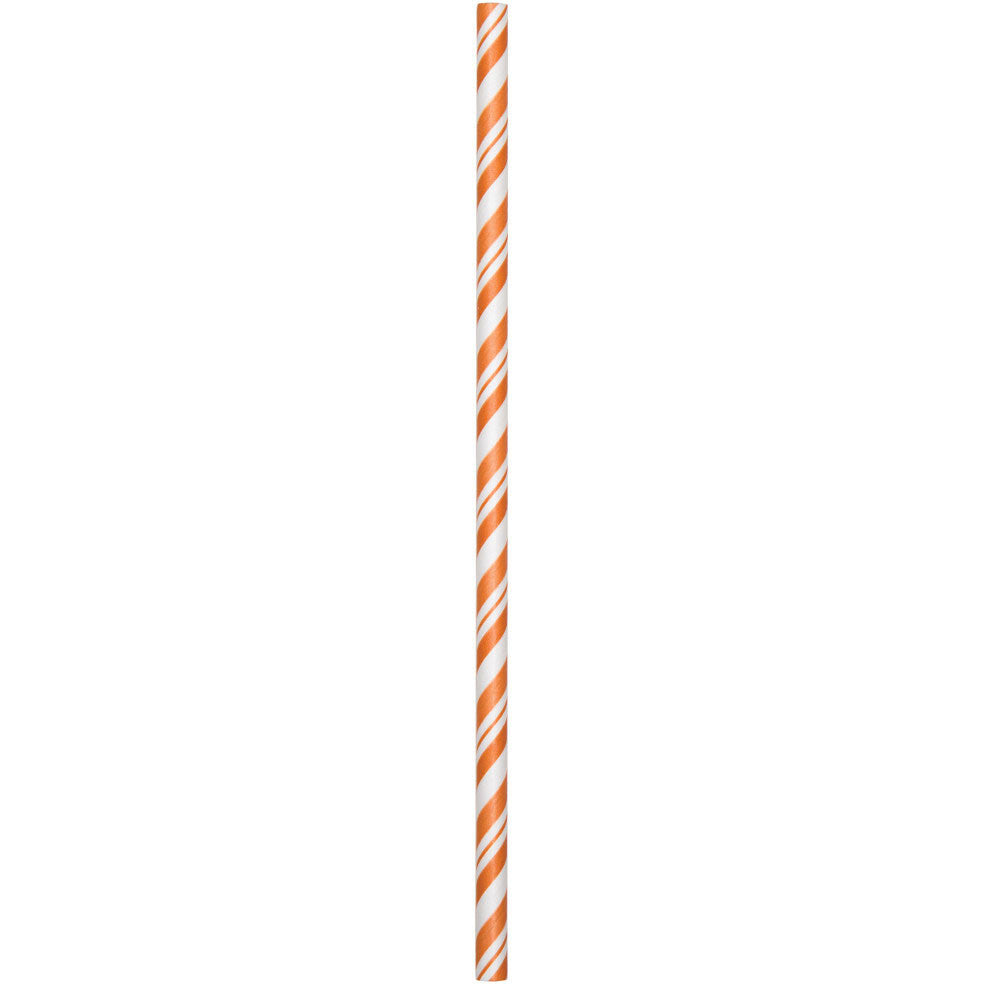 Sunkissed Orange Striped Paper Straws (24ct)