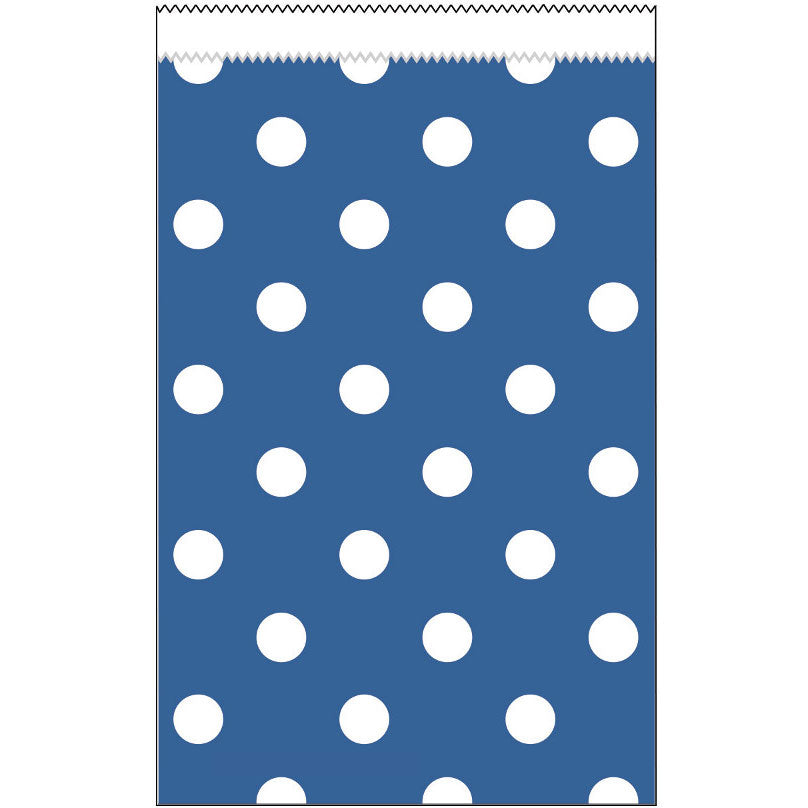 True Blue Dots Small Paper Treat Bags