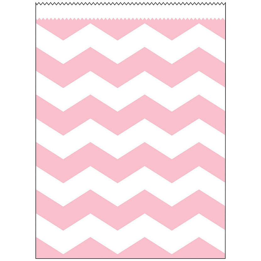 Classic Pink Chevron Large Paper Treat Bags