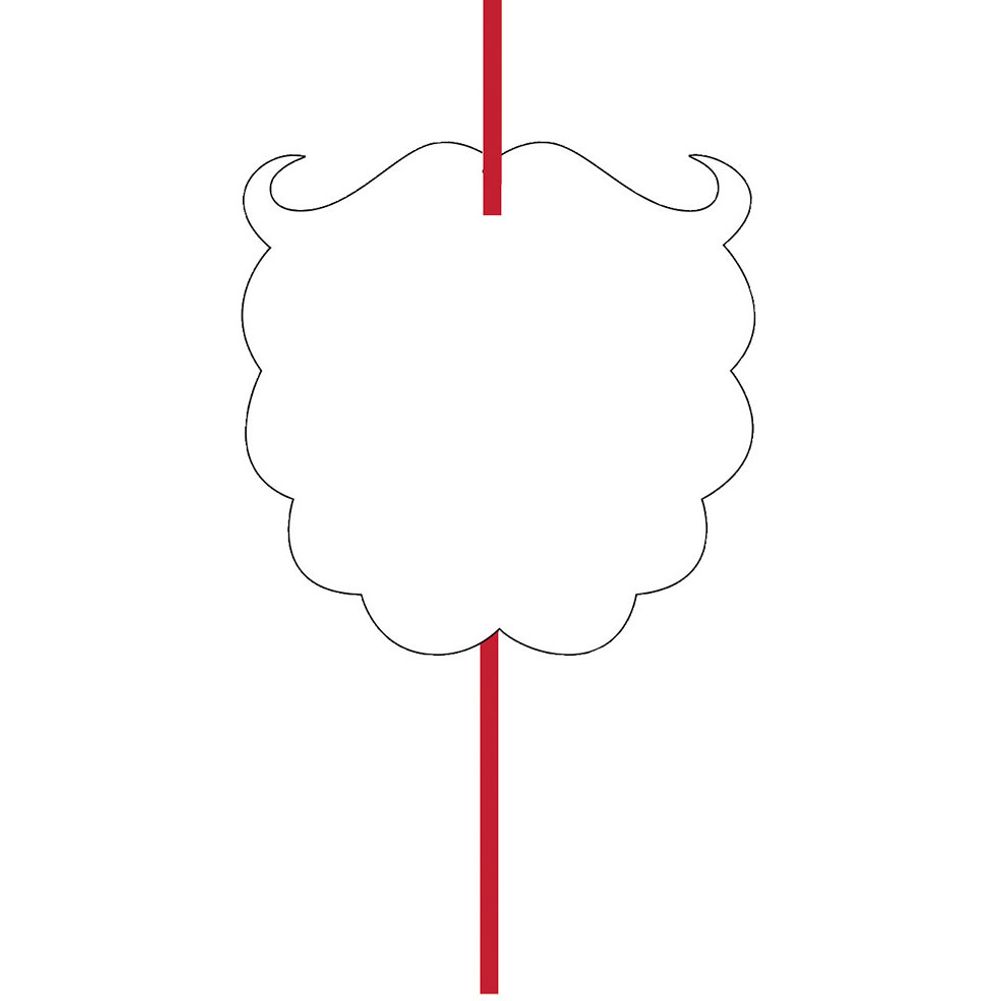Santa Beard Plastic Straws (6ct)