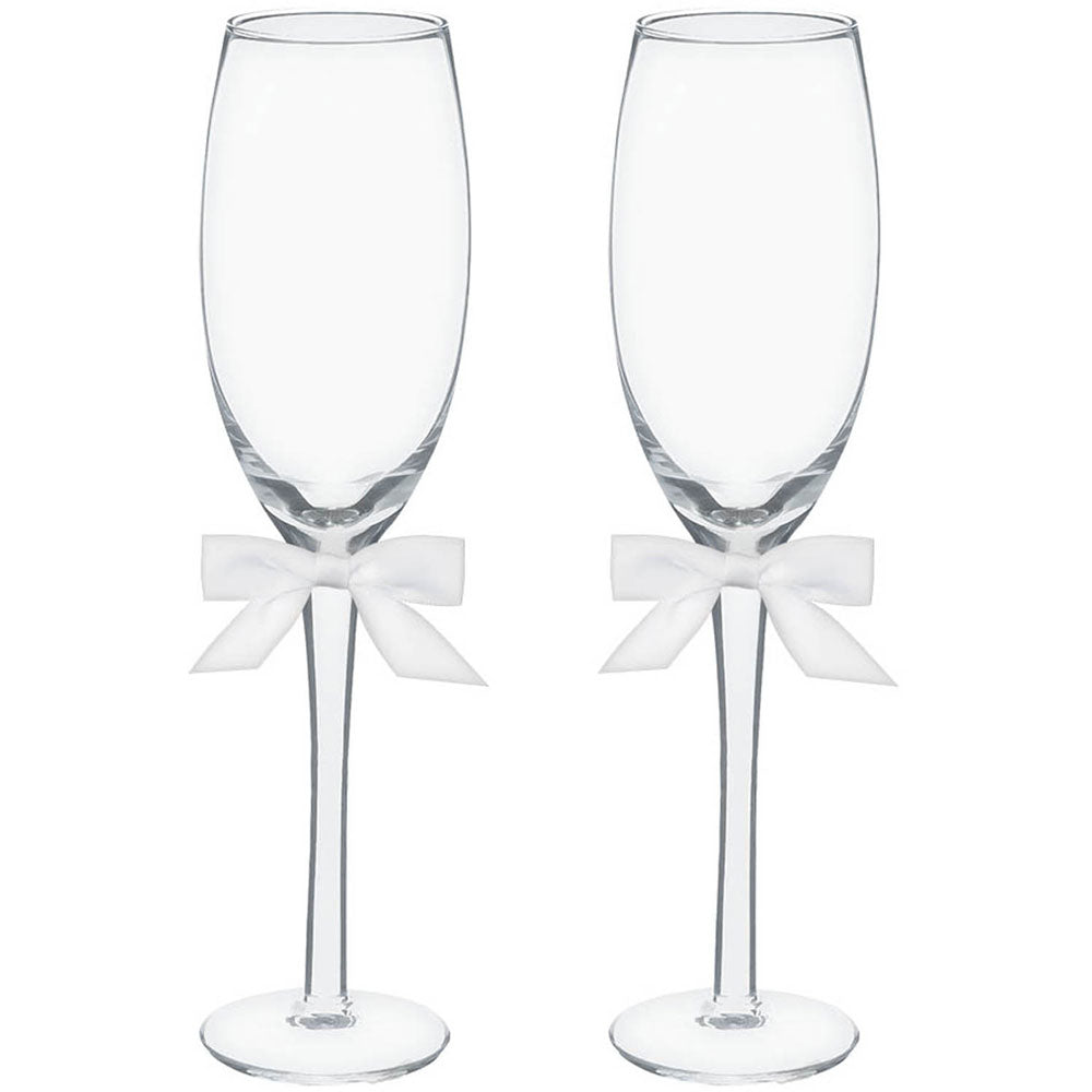 Toast Glasses w/White Bow